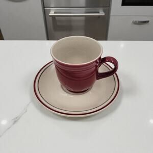 Newcor Regency Williamsburg Cup & Saucer Japan Red Floral Stoneware